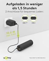 Goobay Goobay 60656 Powerbank für Fahrrad 5000 mAh Bike Fahrradhalterung USB Buchse PD Powerbank 5000 mAh Li-ion Zwart Statusweergave, LED-zaklamp - thumbnail