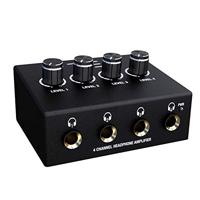 Tie Studio 4 Kanal Koptelefoonversterker Zwart - thumbnail
