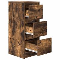 Dressoir 29,5x34x76 cm bewerkt hout gerookt eikenkleurig - thumbnail
