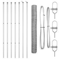 VidaXL Afrasteringspaal zilver 10 x 1,4 m (36 mm gaas) staal - thumbnail