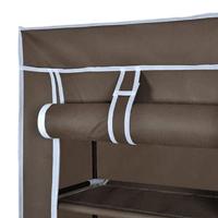 VidaXL Stoffen schoenenrek met hoes 162 x 57 x 29 cm bruin - thumbnail