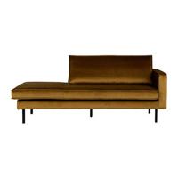 WOOOD Daybed 'Rodeo' Rechts, Velvet, kleur Honey (geel) - thumbnail