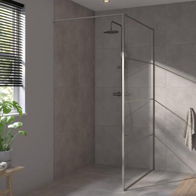 Saqu Devine industriële inloopdouche incl. antikalkbehandeling 100x210cm geborsteld grijs