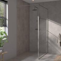 Saqu Devine industriële inloopdouche incl. antikalkbehandeling 100x210cm geborsteld grijs - thumbnail