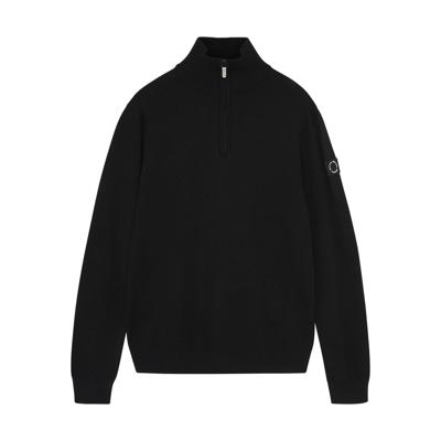 Rellix winter sweater jongens - zwart - rits, gebreid