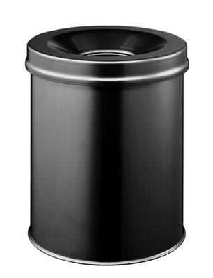 Durable Papierkorb Safe, Durable, Stahl, schwarz, 15 Liter, selbstverlöschend mit Flam 330501 Prullenbak 15 l (Ø x h) 260 mm x 357 mm Staal Zwart 1 stuk(s) - thumbnail