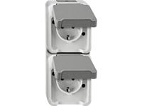 Merten MEG2329-8029 Wandcontactdoos dubbel Compleet 1 stuk(s) - thumbnail