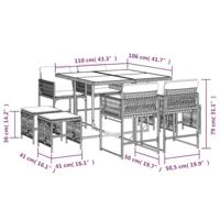 9-delige Tuinset poly rattan zwart - thumbnail