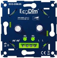 EcoDim - LED DUO Dimmer - ECO-DIM.05 - Fase Afsnijding RC - Dubbele Inbouwdimmer - Dubbel Knop - 0-100W - thumbnail