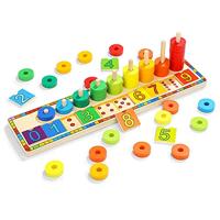 Topbright houten leerspel ringen tellen, 56dlg. - thumbnail