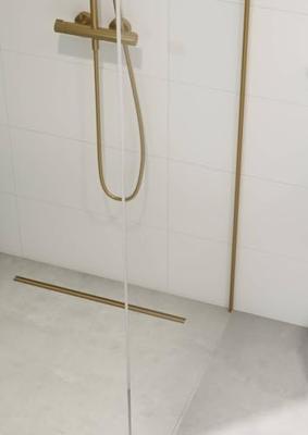 Saqu Modulo inloopdouche incl. antikalk 120x210cm geborsteld messing