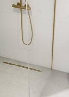 Saqu Modulo inloopdouche incl. antikalk 120x210cm geborsteld messing - thumbnail