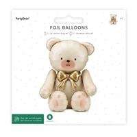 Staande Folieballon Teddybeer Creme Goud (75x84cm) - thumbnail