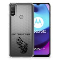 Motorola Moto E20 | E40 Silicone-hoesje Gun Don't Touch My Phone - thumbnail