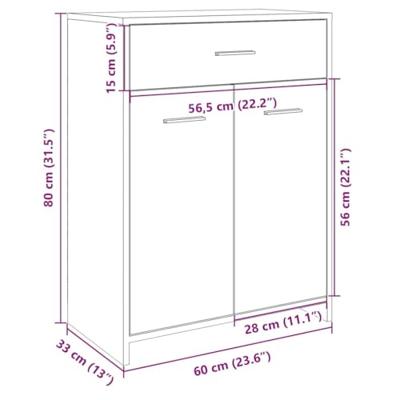 Badkamerkast 60x33x80 cm spaanplaat sonoma eikenkleurig