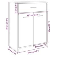 Badkamerkast 60x33x80 cm spaanplaat sonoma eikenkleurig - thumbnail
