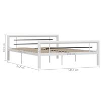 VidaXL Bedframe metaal wit en zwart 140x200 cm - thumbnail
