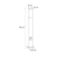 QAZQA Buitenlamp donkergrijs 80 cm met stopcontact IP44 - Malios - thumbnail