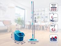 Leifheit 55515 Powerclean Vloerwisser M 33 cm Compleet Systeem met Steel 140 cm Micro Duo met Gratis Extra Micro Duo Doek - thumbnail