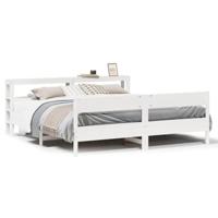 Bedframe zonder matras massief grenenhout wit 200x200 cm - thumbnail