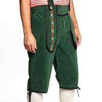 Lederhose lang donkergroen Johann - thumbnail