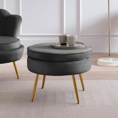 Artistiq Poef 'Andres' Velvet, kleur zwart