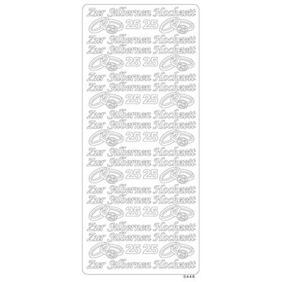 Vaessen Creative • sticker 10x23cm 10pcs goud "zur silbernen hochzeit"