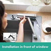 Hansgrohe Zesis M33 ééngreeps keukenmengkraan 160, installetie voor een raam, 1jet, chroom - thumbnail