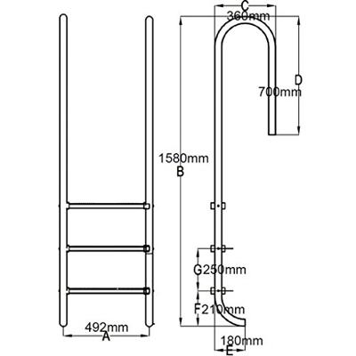 VidaXL Zwembadladder met 3 sporten 120 cm roestvrij staal 304 VidaXL Zwembadladder met 3 sporten 120 cm roestvrij staal 304