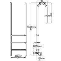 VidaXL Zwembadladder met 3 sporten 120 cm roestvrij staal 304 - thumbnail