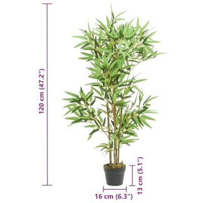Kunstplant bamboe 552 bladeren 120 cm groen - thumbnail