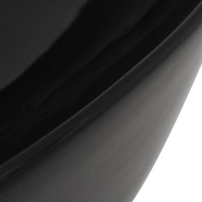 VidaXL Wastafel driehoekig 50,5x41x12 cm keramiek zwart