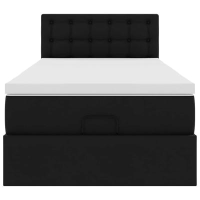 Ottomaanse bed met matras 80x200cm kunstleer zwart