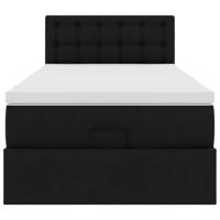 Ottomaanse bed met matras 80x200cm kunstleer zwart - thumbnail