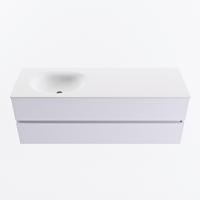 MONDIAZ VICA 140cm badmeubel onderkast Cale 2 lades. Wastafel MOON links 1 kraangat, kleur Talc. - thumbnail