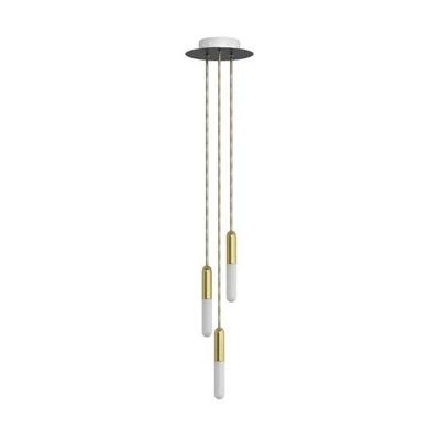 Hanglamp met 3 pendels en lichtbronnen messing met lamp - Made in Italy | Creative-Cables | Lamp kopen | Creative-Cables | Lamp kopen | Creative- | |
