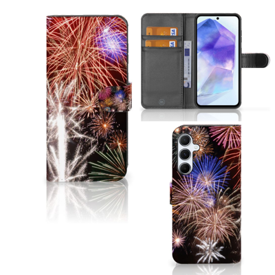 Samsung Galaxy A55 | Wallet Case | met Pasjes | Vuurwerk Samsung Galaxy A55 | Wallet Case | met Pasjes | Vuurwerk