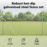 VidaXL Afrasteringspaal zilver 25 x 1 m (25 x 25 mm gaas) staal - thumbnail