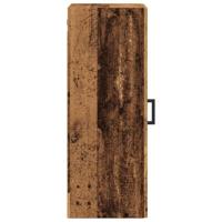 Wandkast 34,5x34x90 cm bewerkt hout oud houtkleur - thumbnail