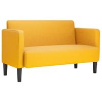 Loveseat bank 109 cm corduroy stof lichtgeel - thumbnail