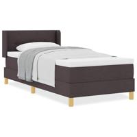 Boxspring bed Wit en Donkerbruin 90 x 190 cm Pocketveren - thumbnail