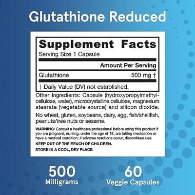 Glutathione Reduced 500mg 60v-caps - thumbnail