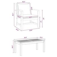 Tuinbankenset 5 pcs Naturel Massief Teakhout - thumbnail