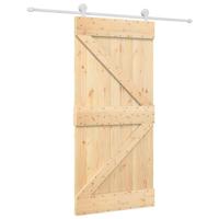 Schuifdeur met beslag 95x210 cm massief grenenhout - thumbnail