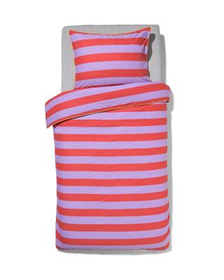 HEMA Kinder dekbedovertrek zacht katoen 140x200 streep lila (lila)
