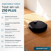 Verbonden robotstofzuiger en dweil met EZICLEAN All-in-one Z10 Plus ledigingsbasis - 240 min - 6000pa - 180m² - 1,5L - thumbnail