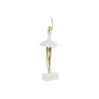 Decoratieve figuren DKD Home Decor Wit Gouden Romantiek Balletdanseres 13,5 x 12,5 x 40 cm - thumbnail