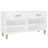 VidaXL Schoenenkast 102x35x55 cm bewerkt hout hoogglans wit - thumbnail