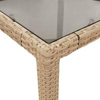 3-delige Tuinset met kussens poly rattan en glas beige - thumbnail
