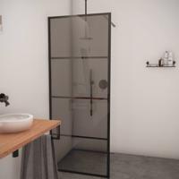 AQS Inloopdouche Smoke Frame 100x200 cm Rookglas Mat Zwart Raster Aqua Splash - thumbnail